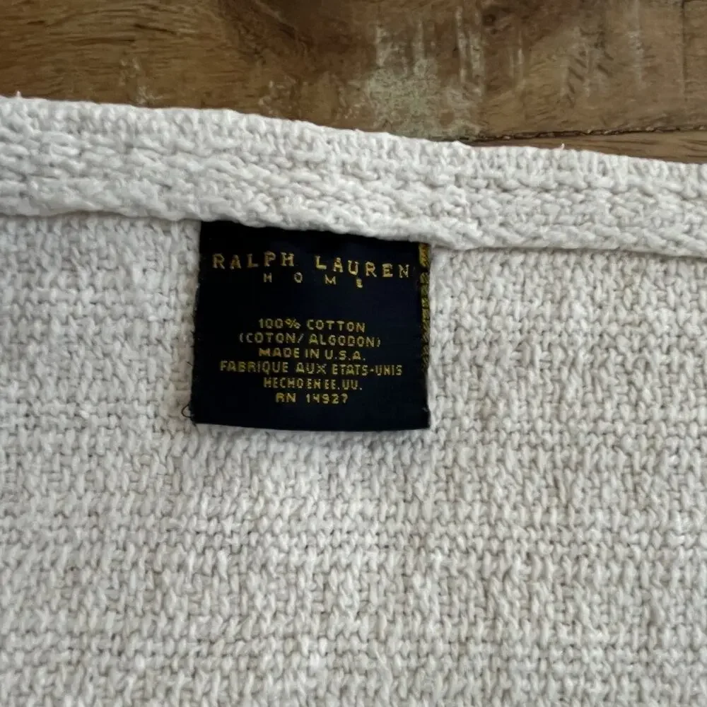 Vintage Ralph Lauren Ivory 100% Cotton Woven King Bedspread Cover